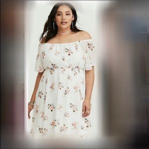 White Torrid Off the shoulder Dress